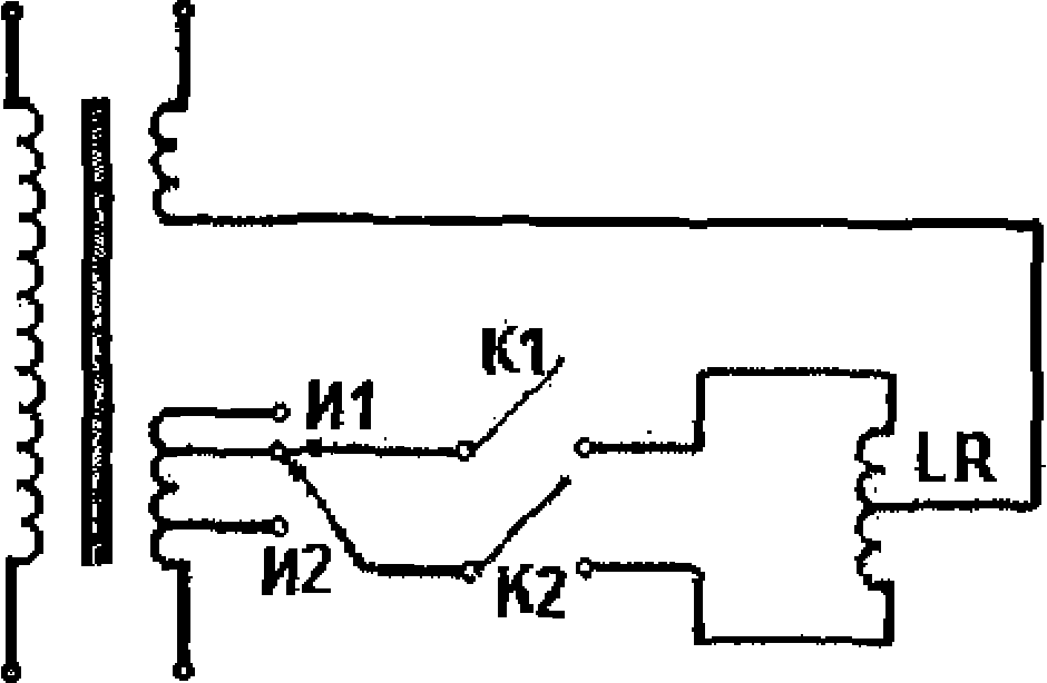 Схема переключающего устройства с реактором