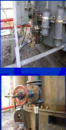 маслоспускные вентили на трансформаторе