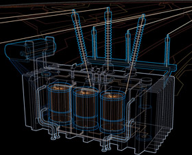 модель силового трансформатора
