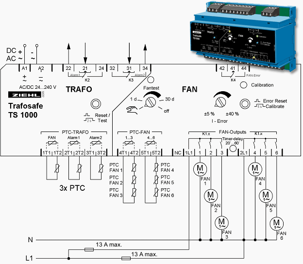 Реле ZIEHL теплового предохранителя трансформатора