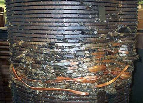 поврежденная изоляция трансформатора