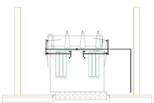Вид спереди системы пожаротушения