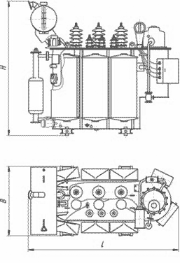 Габаритно-весовые характеристики трансформаторов ТМН