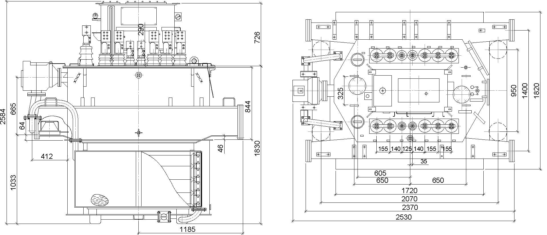 размеры трансформатора ОНДЦЭ-8000/10-П-У2