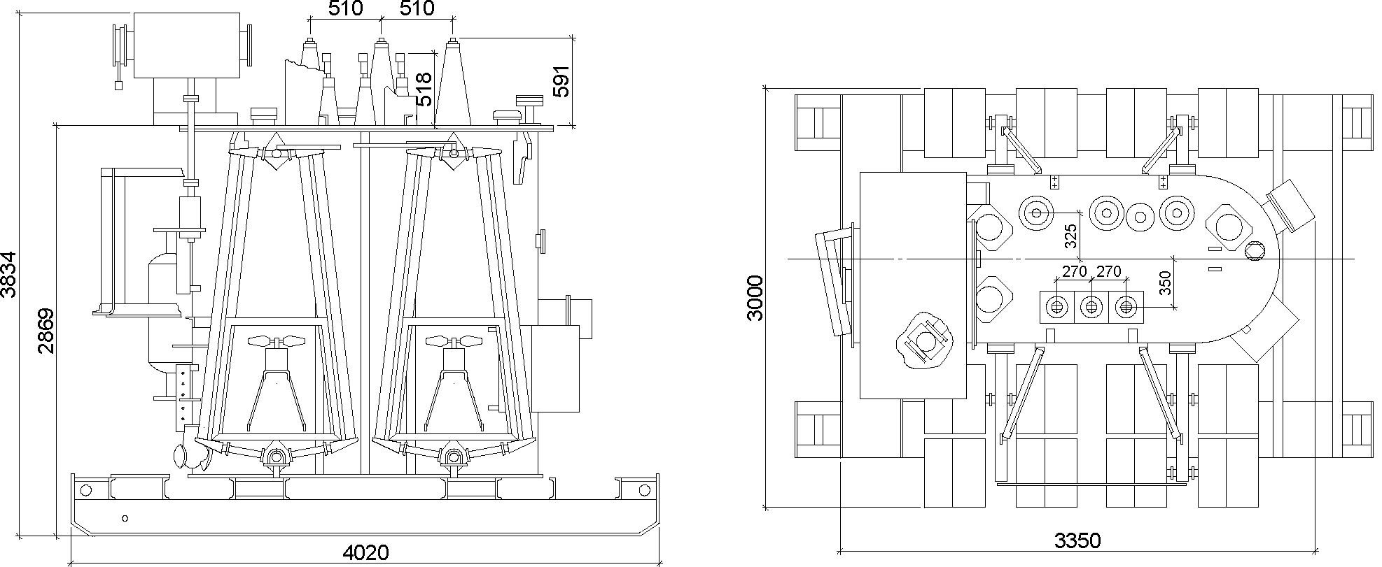 размеры трансформатора ТДП-10000/35-У1