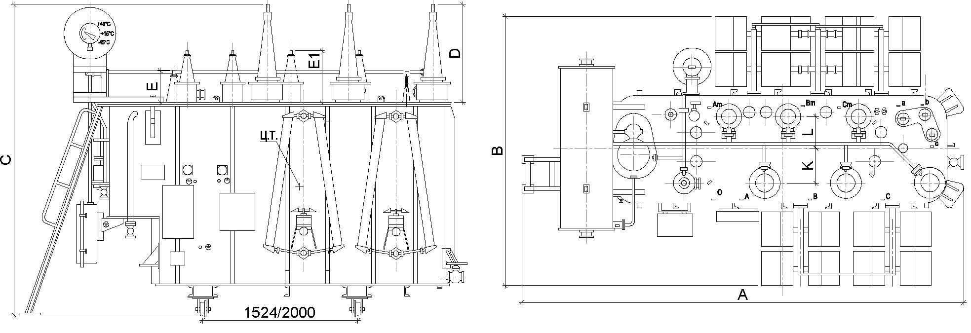 размеры трансформатора 
