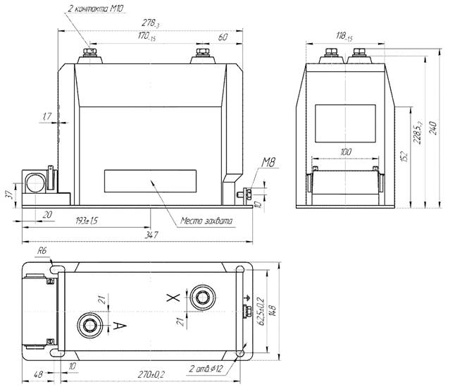 размеры трансформаторов ОЛС - СЭЩ - 0,63/6(10)