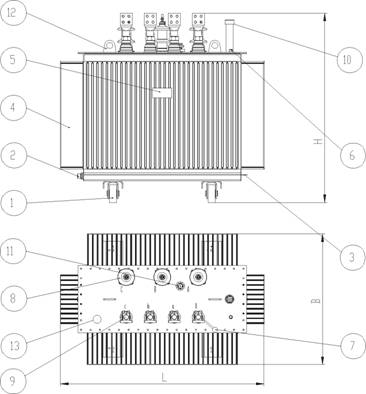 габаритные размеры трансформаторов ТМГ