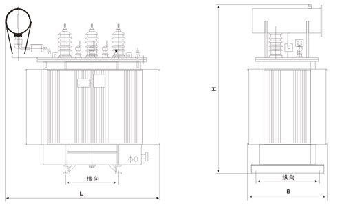 SZ9 35кВ Zhejiang Leren  с РПН - габариты